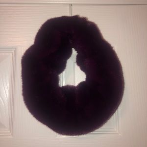 Burgundy Faux Fur Headband